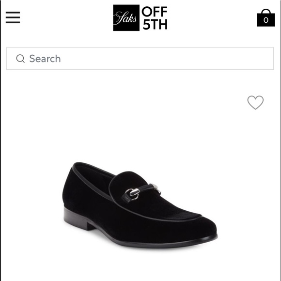 Saks Fifth Avenue Velvet Loafers w/ Buckle - Black - Picture 2 of 5